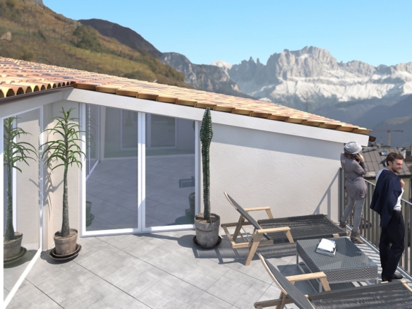 SUPER-PENTHOUSE, über den Dächern der Altstadt, Bozen Am Franziskanerkloster gesamte oberste Etage (fünfte), 245 m2
