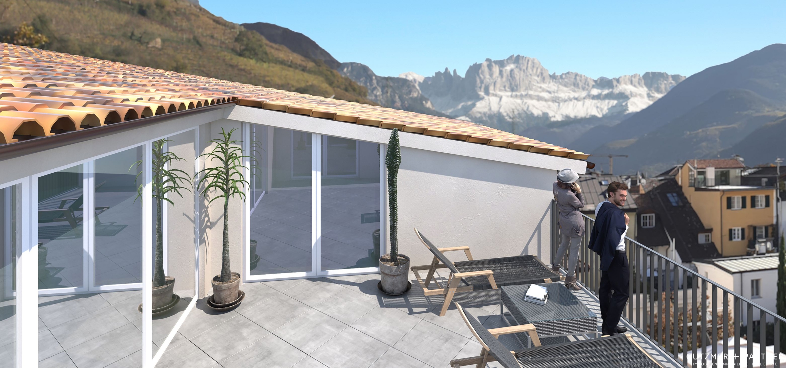 SUPER-PENTHOUSE, über den Dächern der Altstadt, Bozen Am Franziskanerkloster gesamte oberste Etage (fünfte), 245 m2