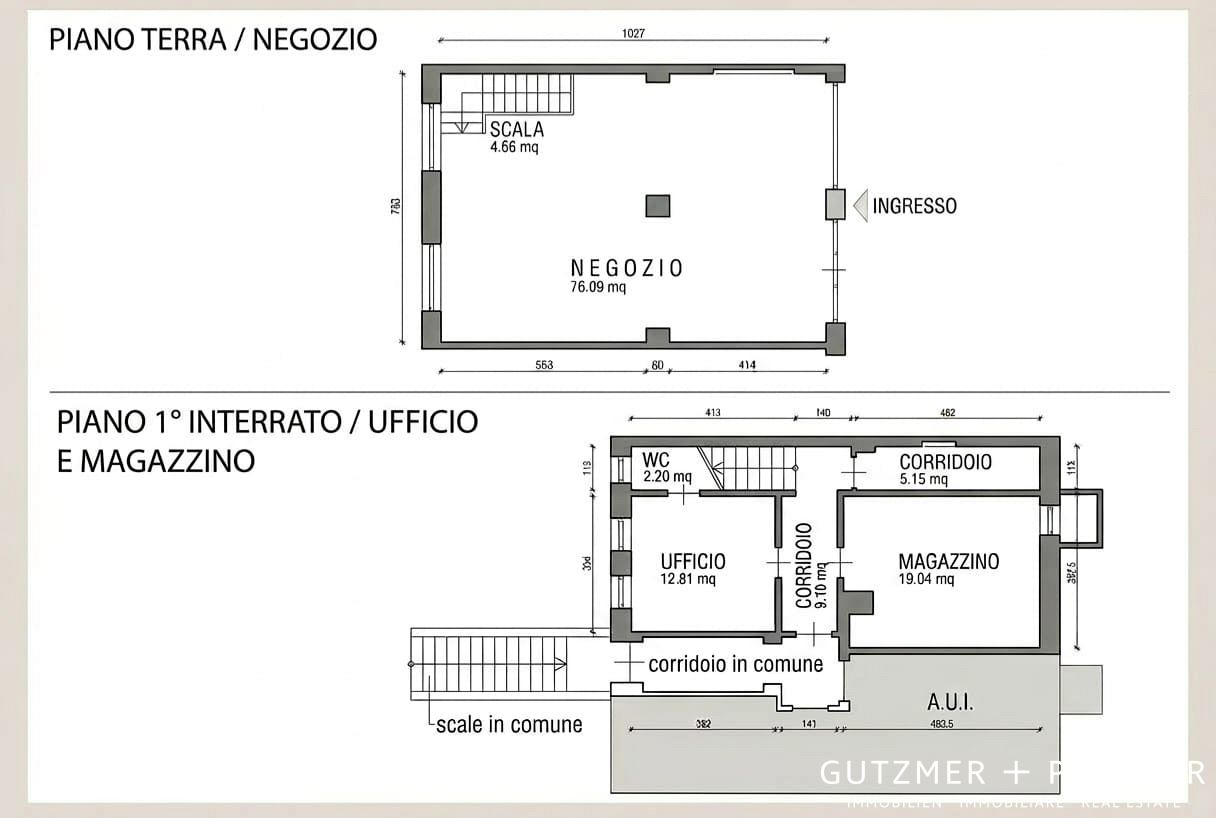 Lungo Talvera – Ponte Druso, BZ  Negozio/Ufficio di 115 m² su 2 livelli   Euro 350.000,00