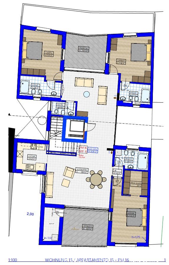 SUPER-PENTHOUSE, über den Dächern der Altstadt, Bozen Am Franziskanerkloster gesamte oberste Etage (fünfte), 245 m2