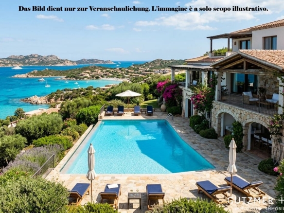 Straordinaria VILLA in Stile Sardo a Baja Sardinia con Vista Mare