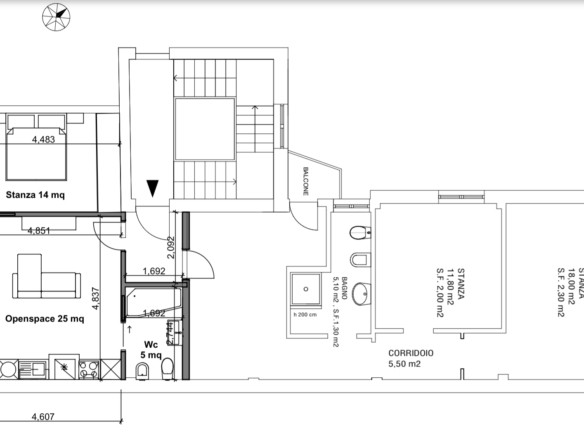 ZENTRUM BOZEN . ATTIKO-Wohnung (letzter Stock) Weintraubengasse