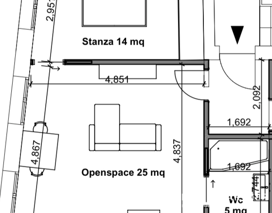 BOLZANO CENTRO – ATTICO ULTIMO PIANO  BILOCALE RISTRUTTURATO E ARREDATO Via Grappoli